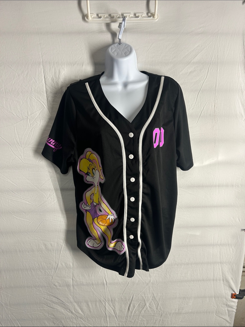Warner Bros. Black Jersey with White Looney Tunes Logo